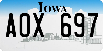 IA license plate AOX697