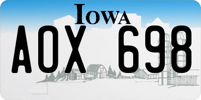 IA license plate AOX698