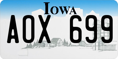 IA license plate AOX699
