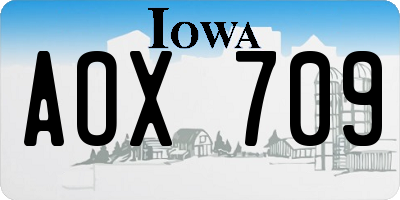 IA license plate AOX709