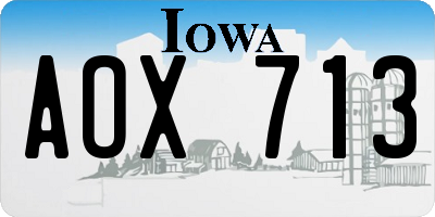 IA license plate AOX713