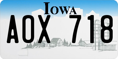 IA license plate AOX718