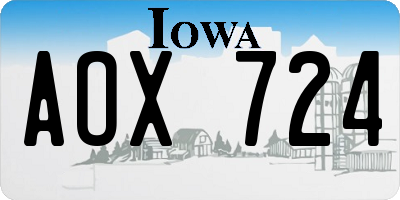 IA license plate AOX724
