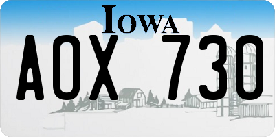 IA license plate AOX730