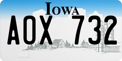 IA license plate AOX732