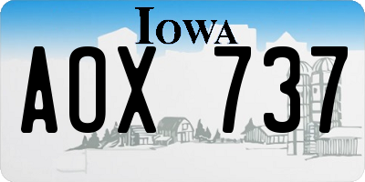 IA license plate AOX737