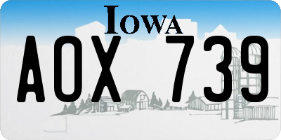 IA license plate AOX739
