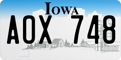 IA license plate AOX748