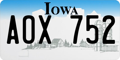 IA license plate AOX752