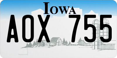 IA license plate AOX755