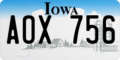 IA license plate AOX756