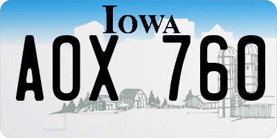 IA license plate AOX760