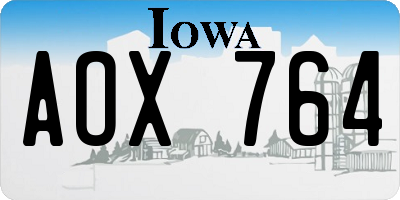 IA license plate AOX764