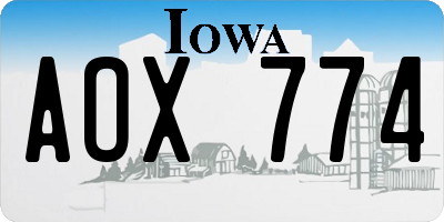 IA license plate AOX774