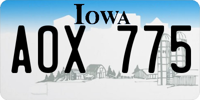 IA license plate AOX775
