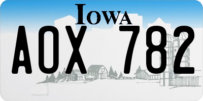 IA license plate AOX782