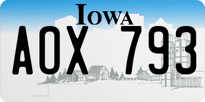 IA license plate AOX793
