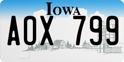 IA license plate AOX799