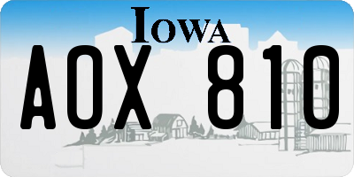 IA license plate AOX810