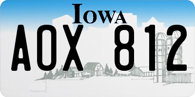 IA license plate AOX812