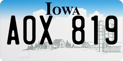 IA license plate AOX819