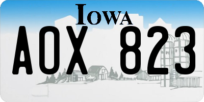 IA license plate AOX823