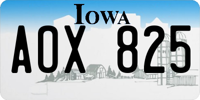 IA license plate AOX825