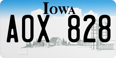 IA license plate AOX828