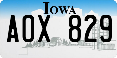 IA license plate AOX829