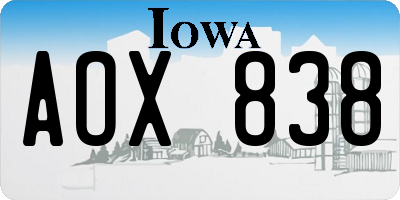 IA license plate AOX838