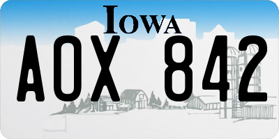 IA license plate AOX842