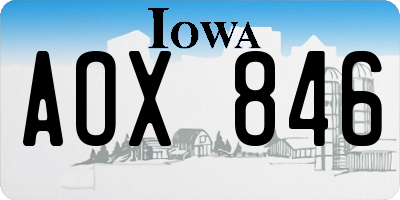 IA license plate AOX846