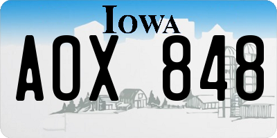 IA license plate AOX848