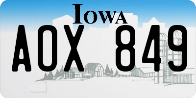 IA license plate AOX849