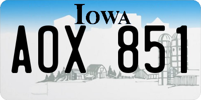 IA license plate AOX851