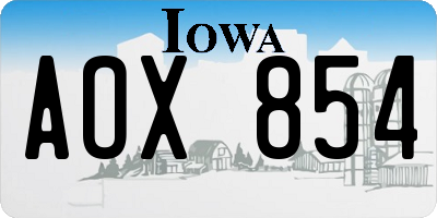 IA license plate AOX854