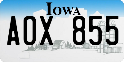 IA license plate AOX855