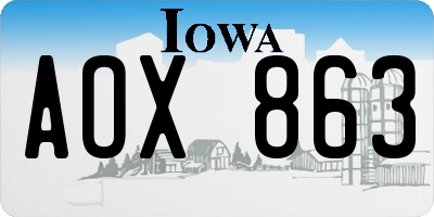 IA license plate AOX863