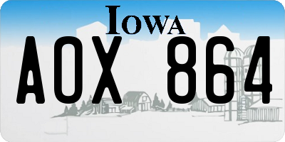 IA license plate AOX864