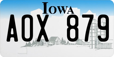 IA license plate AOX879