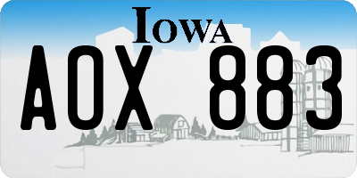 IA license plate AOX883