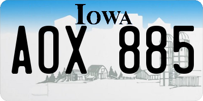 IA license plate AOX885