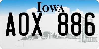 IA license plate AOX886
