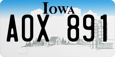 IA license plate AOX891