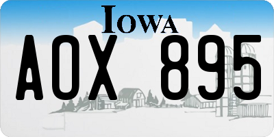 IA license plate AOX895