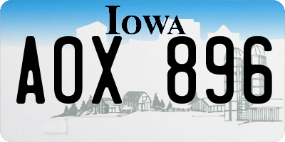 IA license plate AOX896