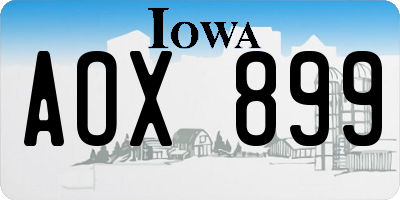 IA license plate AOX899