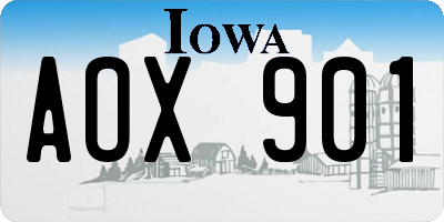 IA license plate AOX901