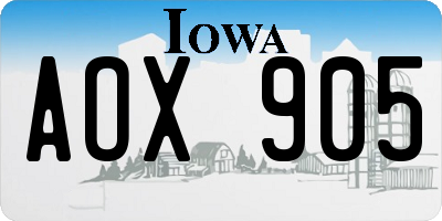 IA license plate AOX905