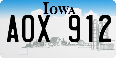 IA license plate AOX912